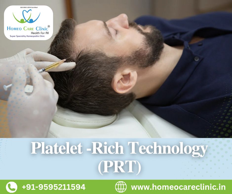 Patient undergoing PRT for hair regrowth at Homeo Care Clinic